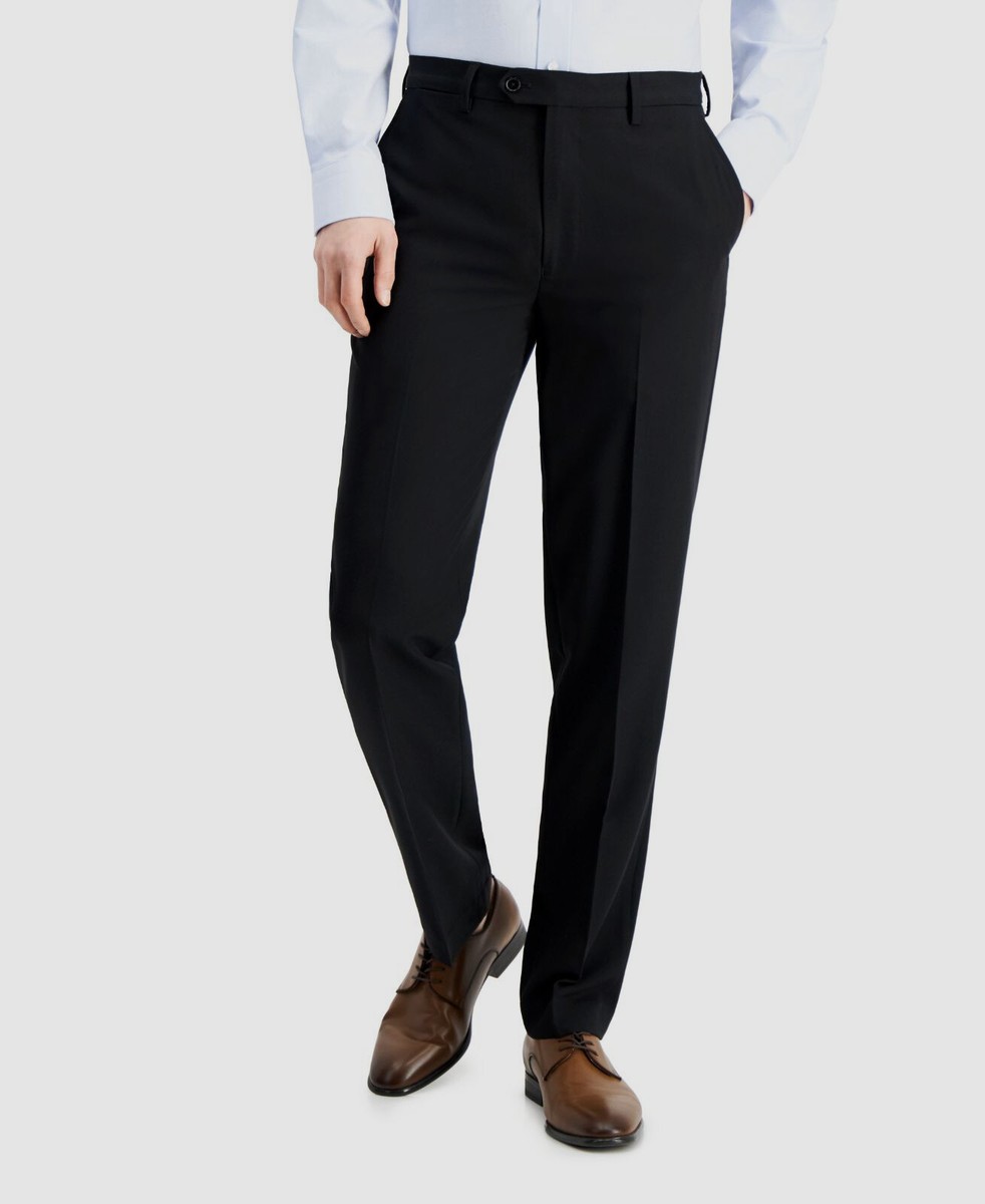 $75 Nautica Men's Black Slim-Fit Stretch Solid Trousers Dress Pants Size  38W 30L