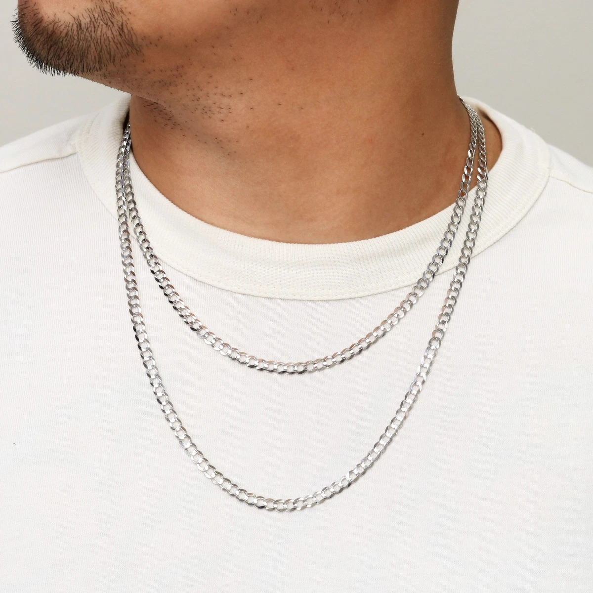 14k white gold chain italy outlet