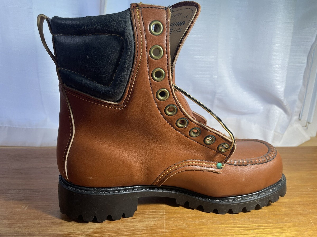 LEHIGH BROWN STEEL TOE LEATHER HIGH TOP INSULATED WORK BOOTS  display picture 3