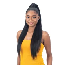 Off Black 1B Mastermix Ponytail Weave Tangle Free Sleek Straight Hair Styles