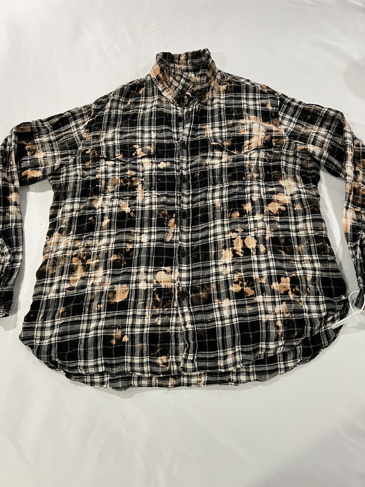 Camicia Saint Laurent Hedi Slimane in flanella sbiancata. S. $990