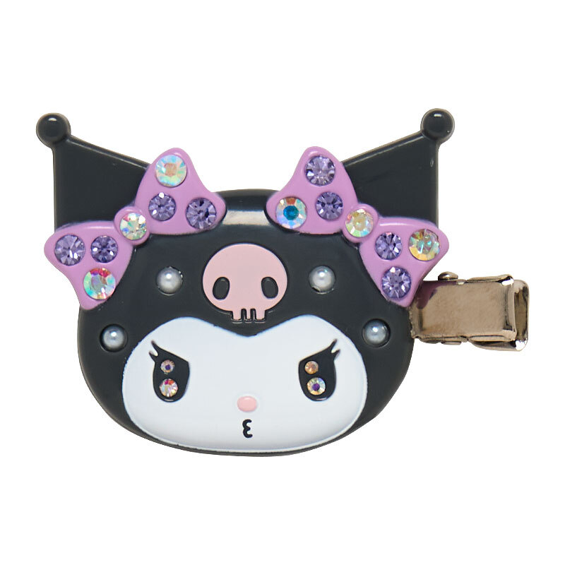 Kuromi Bangs Clip Deluxe by Sanrio Set of 2 with Glass Stone