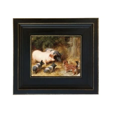 Pigs Barnyard Gossip Oil Painting Print on Canvas Wall Art Home Farmhouse Decor