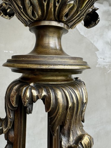 Bronze Chandelier with 4 Shades Baroque Style Pendant Light Ceiling Fixture - Picture 19 of 24