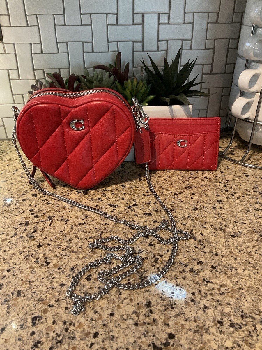Coach Heart Crossbody Bag 14 Pillow Quilting Silver/Sport Coach Heart Crossbody Bag 14 Pillow Quilting Silver/Sport