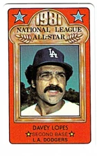 1981 PERMA-GRAPHICS ALL-STARS #5 DAVEY LOPES Los Angeles Dodgers Baseball Card