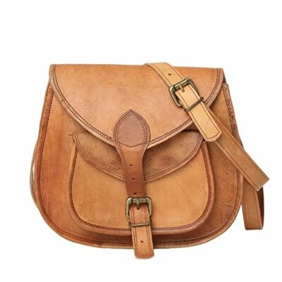 Grand Sac Hobo Pour Femme Vintage En Cuir Marron Messager Bandoulière - Photo 1/3