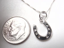 Horseshoe 925 Sterling Silver Pendant stable equine show pony horse
