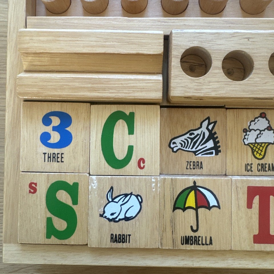 Build Letter Game Build A Word Toy Game Educational Letters Numbers Montessori Wooden Toy ...