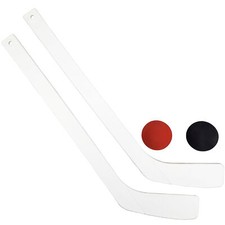 PRISP 4-Piece Mini Hockey Set - 2 Mini Hockey Sticks & 2 Balls Knee Hockey Kit