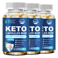 3Pack Keto Pills, 2000mg BHB Ketones, K3 Mine...