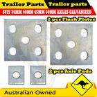 2x Trailer 100 x 90mm Fish Plate & 40x50mm Axle Pad U Bolt Caravan