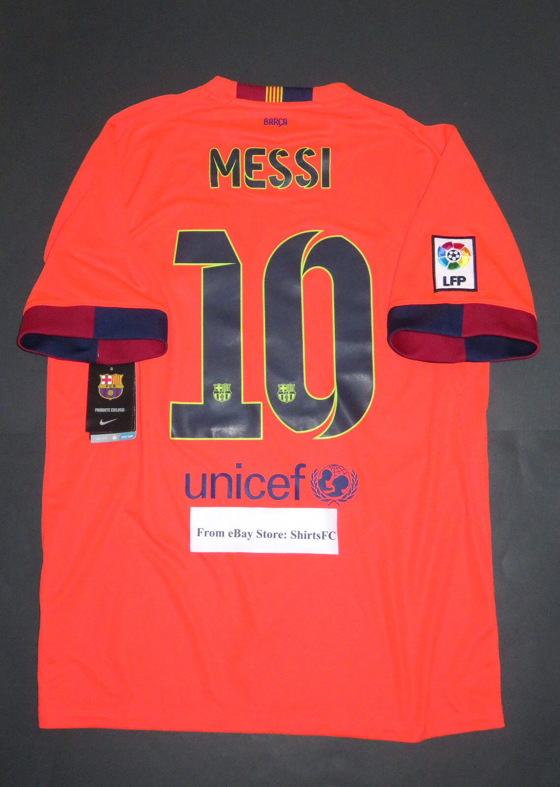 2014-2015 Nike Authentic Barcelona Lionel Messi Argentina Away Jersey Shirt Kit
