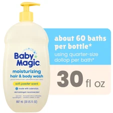 Baby Magic Tear-Free Gentle Hair & Body Wash for Infants Soft Powder Scent 30 oz
