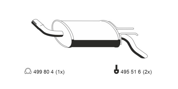 Ernst EndschalldäMpfer NachschalldäMpfer 520003 FüR Renault Twingo 1 C063 C064-image