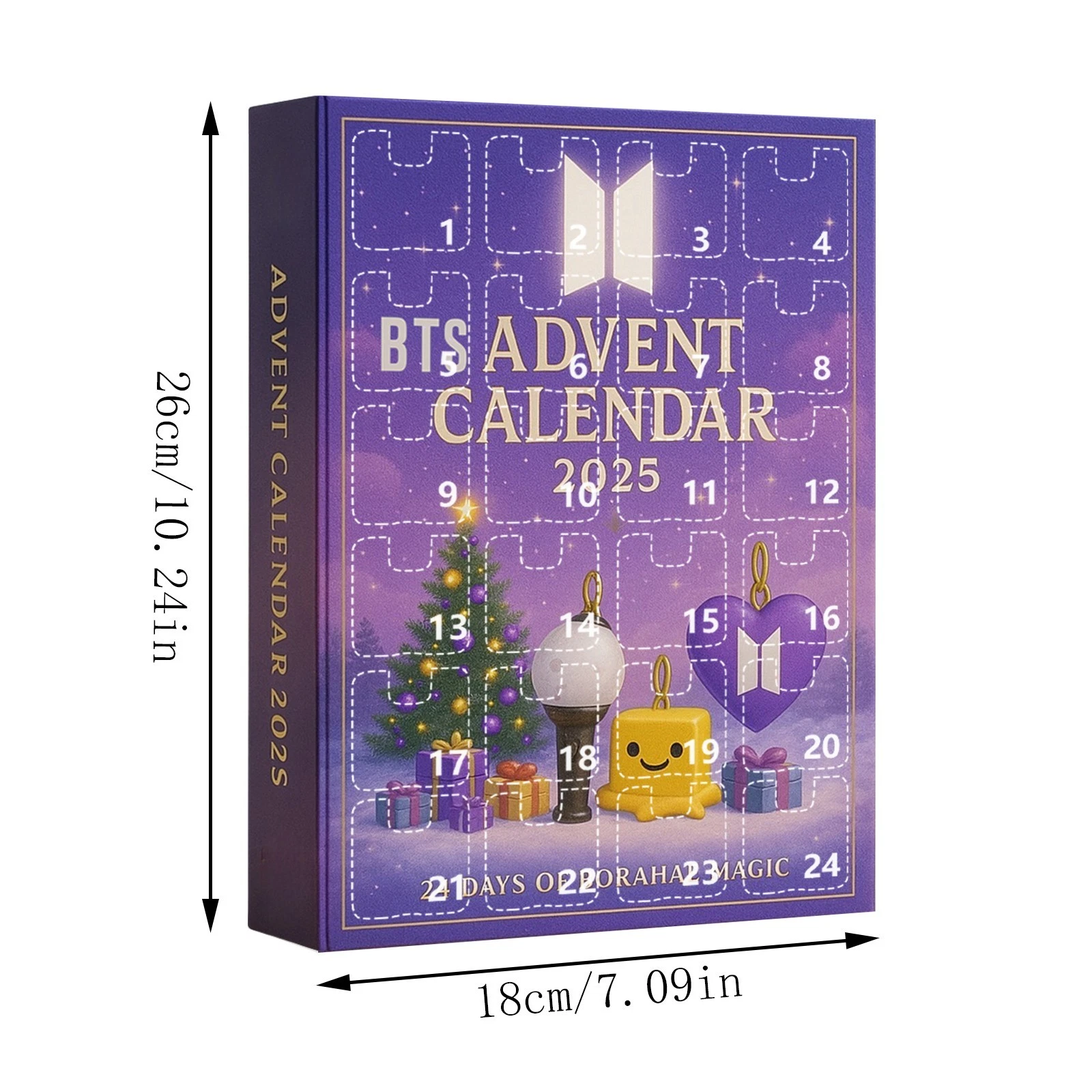Acrylic Advent Calendar Blind Box 2025 with 24 BTS Hanging Ornaments and Keychains