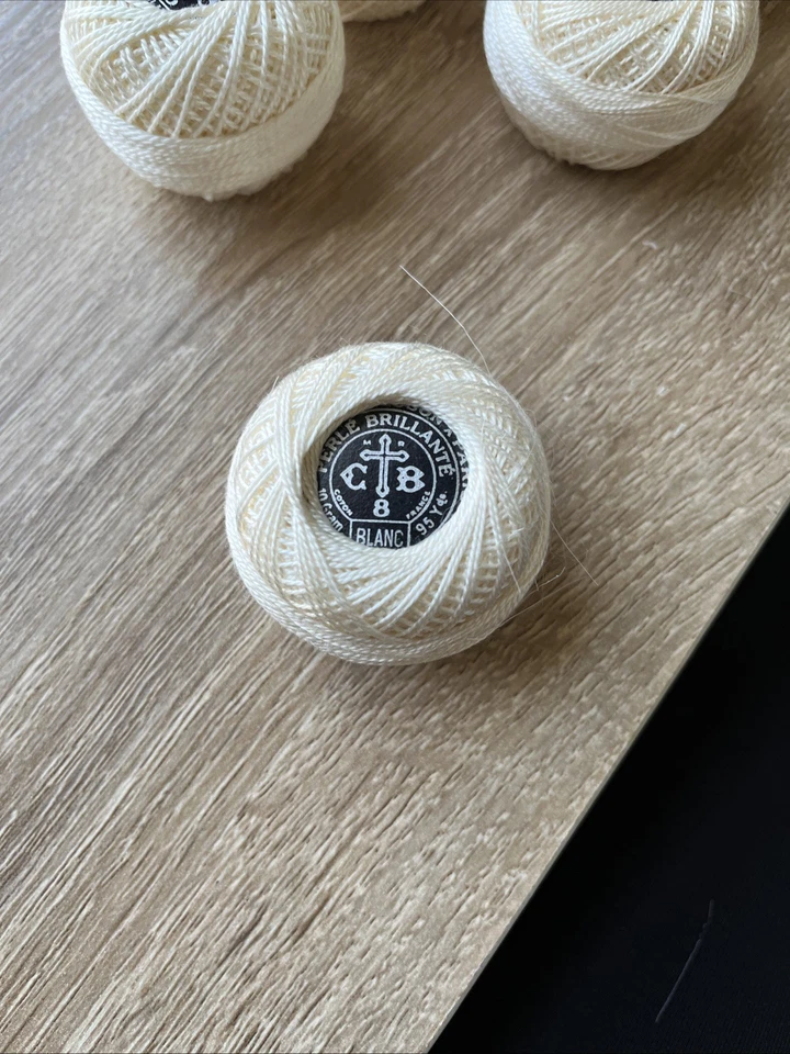 Lote de 6 carretes, hilo de bordar brillo perlado de 10 gramos, Hardanger, Francia Foto 4 de 4