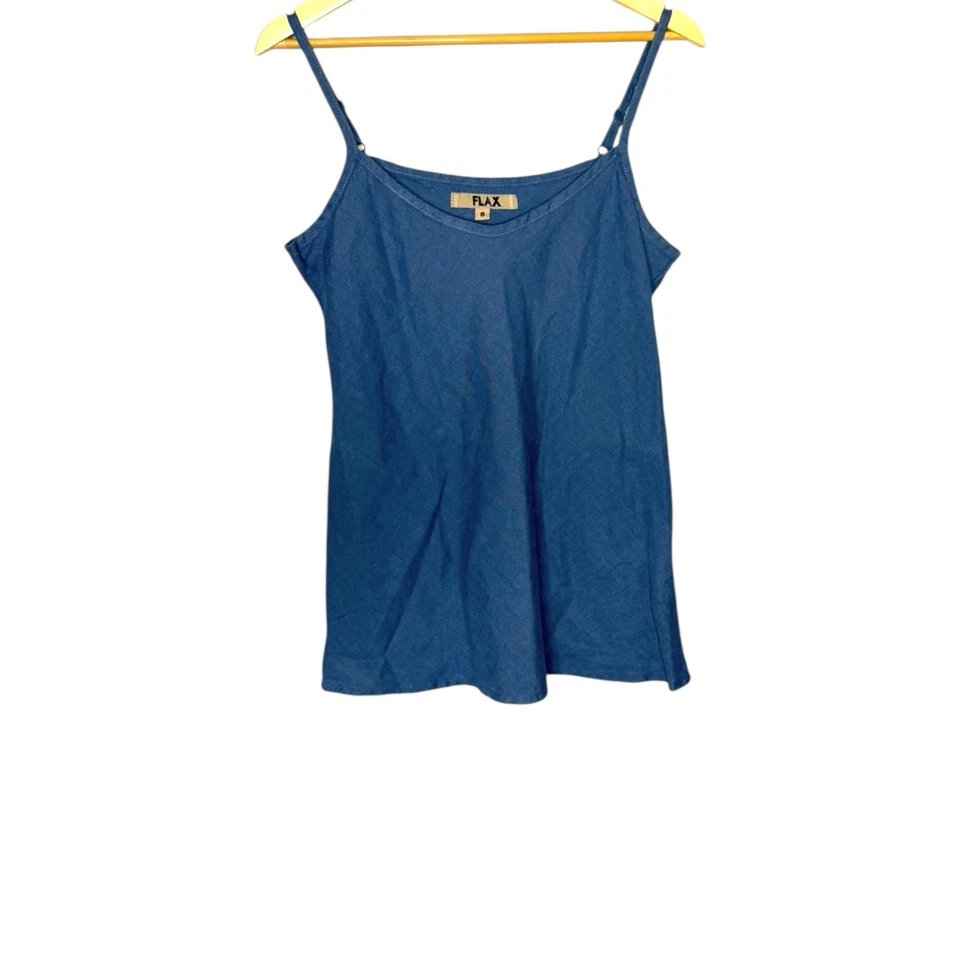 Camiseta sin mangas de lino lino con correas ajustables talla pequeña pero oversize Foto 4 de 4