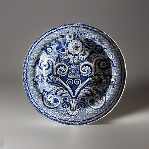 Antica ciotola Clews Pearlware Transferware 8,25", modello Mosaico Tracey, C 1820 - Foto 1 di 3