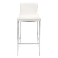 Pemberly Row Contemporary Counter Stool in White Finish (Set of 4)