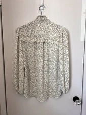 Max Studio Women's Long Sleeve Blouse Pockodot  Size M