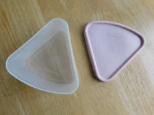 vtg. Tupperware #1799 Cheese Wedge Pie Slice Keeper Container Pink Lid #1800