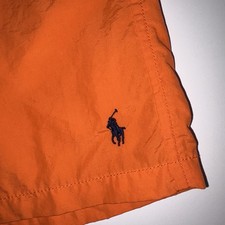 Polo Ralph Lauren Men's Orange Pony Swim Trunks Board Shorts Size XL Mesh Lined