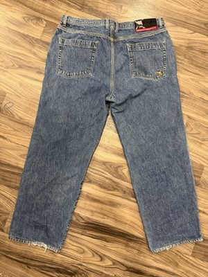 VTG Y2K OAKLEY Red Core Industrial Denim Skater Streetwear Jeans 40x30 Software