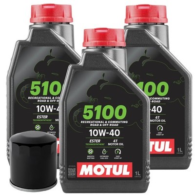 Service Kit 3L Motul 10W40 4T + Oil Filter For Polaris Xplorer 4X4 500 1997