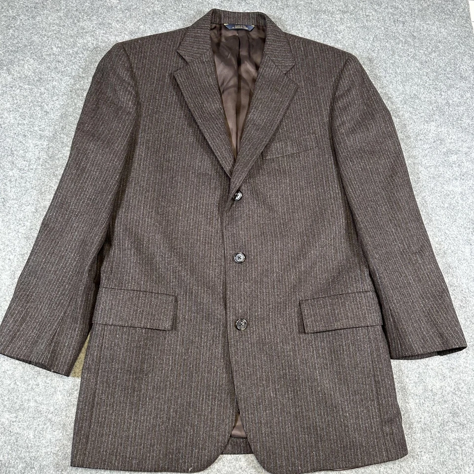 Brooks Brothers Blazer Mens 38R Pinstripe Wool Made USA Classic Own Make Coat - Image 2 of 4