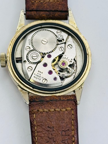 1950's Elgin GOLD Filled Direct Read "Golf Ball" Mens Jump Hour Watch CAL. 717 - Picture 19 of 21