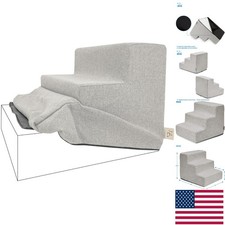 Soft and Safe 3-Step Foam Pet Ramp Cover - Ideal for Small Dogs  Cats