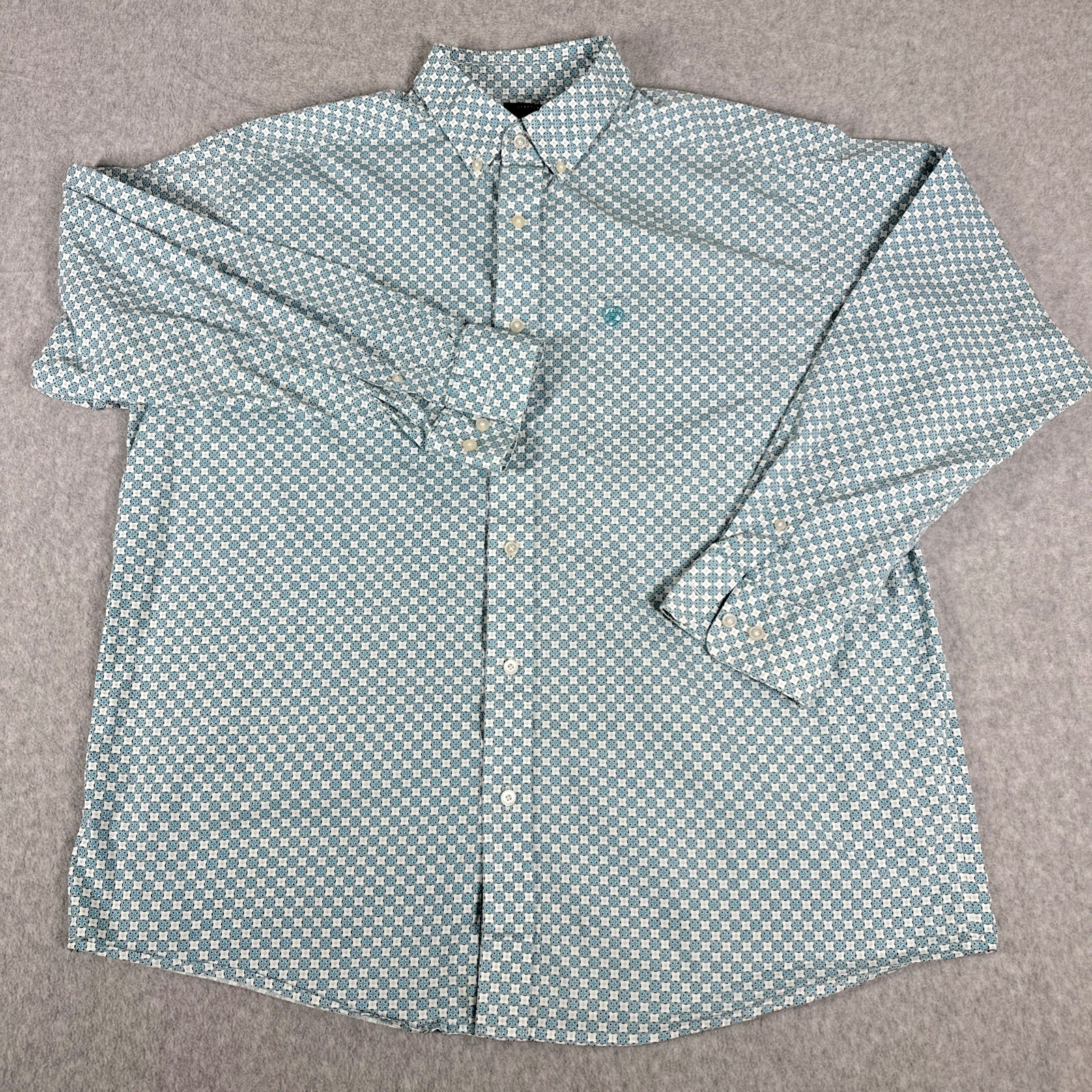 Ariat Long Sleeve Button Down Geometric Tile Prin… - image 2