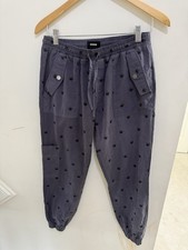 Monrow Women's Pull on Pockets Leaf Print Gray Joggers Pants Size S