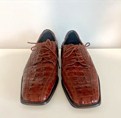 Giorgio Brutini Brown Crocodile Print Leather Lace Up Oxfords Shoes Men\'s 13 M Giorgio Brutini Shoe - Etsy main image 4