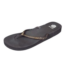 Yellow Box Jello-C Womens Flip Flop Sandal Size 11 Beach Pool Brown Rhinestone