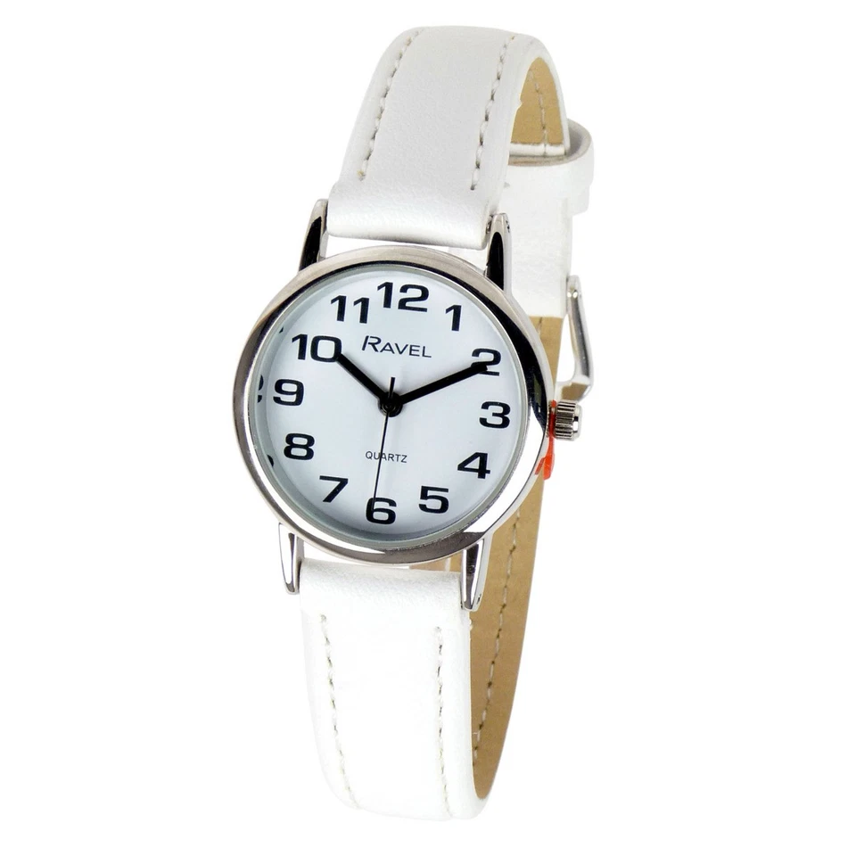 Ravel Ladies Super-clear Easy Read Quartz Watch Black Strap