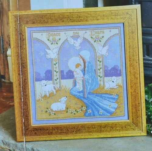 Weihnachten Krippe Sampler Maria + Baby Jesus & Tiere Kreuzstich Diagramm - Bild 1 von 2