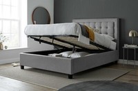 Brighton Grey Fabric Ottoman Storage Bed