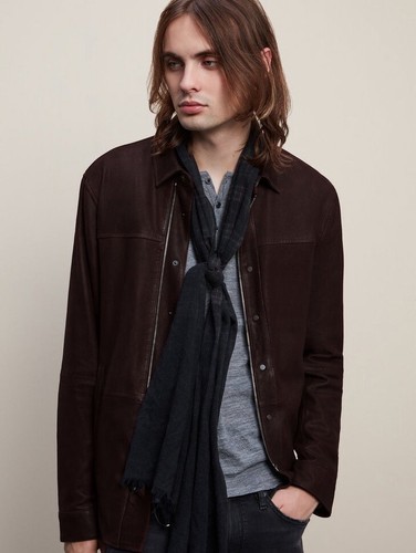 $1698 NWT John Varvatos Collection Snap front suede Shirt Jacket EU 52 USA 42 - Picture 4 of 12