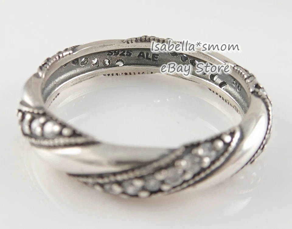 Band der Liebe Original Pandora Silber Ring Neu 7 (54) 190981CZ Mit Tasche - Bild 2 von 3