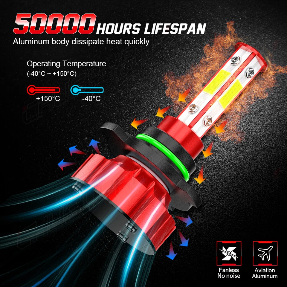 Para Nissan 300ZX 1990-1996 - 6X LED Faro Bombilla Luz Alta Baja + Luz Antiniebla HKB Foto 3 de 4