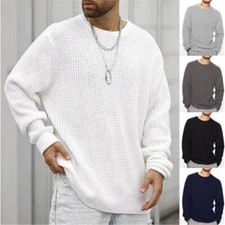 Mens Boy Fall Warm Sweater Thick Loose Pullover Tops Round Neck Casual Knitting