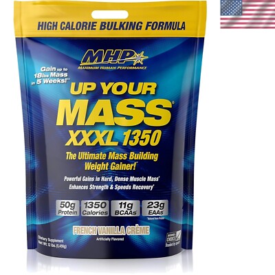 MHP UYM XXXL 1350 Mass Building Weight Gainer, Muscle Mass Gains, w/50g Prote...