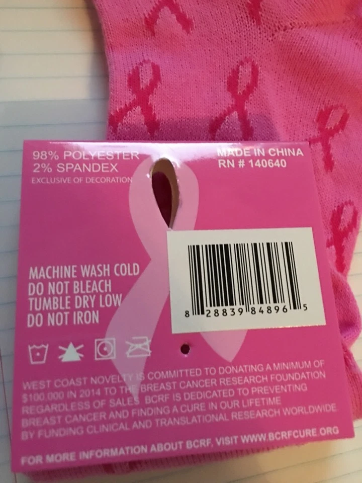 Pink Support The Cure Ankle Socks Size 9-11 - Image 3 of 4