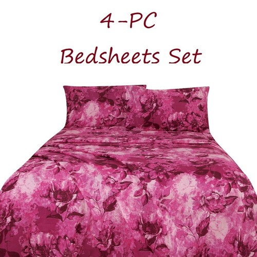 Summer Prints 4PC Bed Sheets set Botanical Floral Geometric Wrinkle Free Easy - Picture 21 of 25