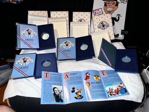 1987 DISNEY Mickey Mouse COIN 4 EMPTY BOXES & OUTER BOXES HAD .999 1 oz Silver😁 - 第 2/7 張圖片