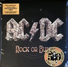AC/DC ROCK OR BUST - GOLD COLOR VINYL LP " NEW, SEALED "