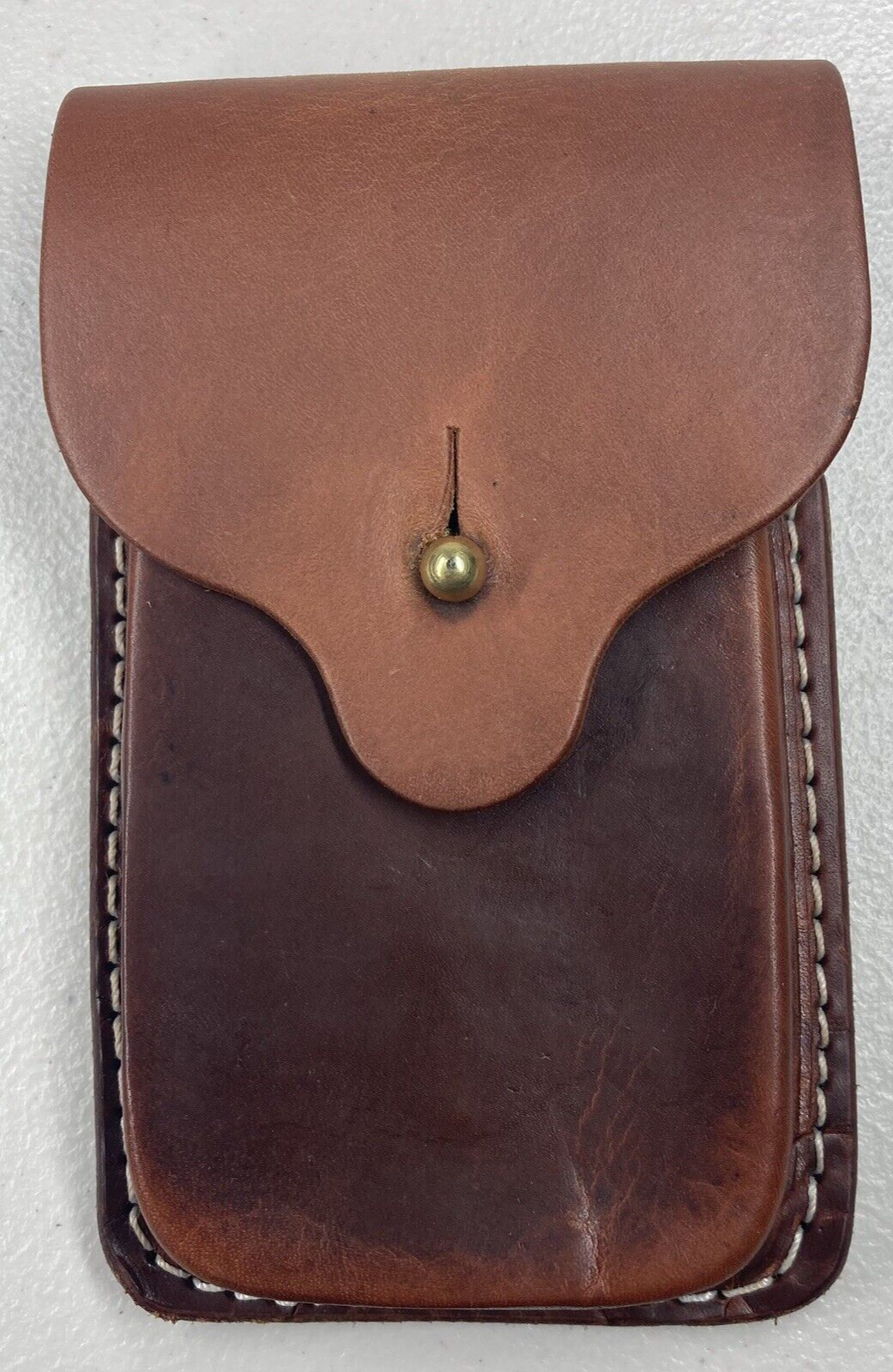 Brown Cowtown Leather Double Magazine Belt Pouch For 1911 .45 Mags Texas USA-image