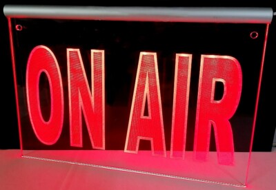 LED Leuchtschild ON AIR oder dein Text personalisiert onair Radio TV stream live